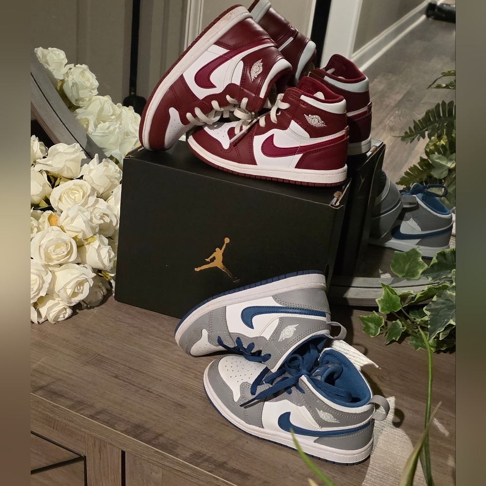 Nike Air Jordan Kids Sneakers Red and Blue BUNDLE